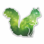 Groene Ruimte Eekhoorn Sticker (Voorkant)
