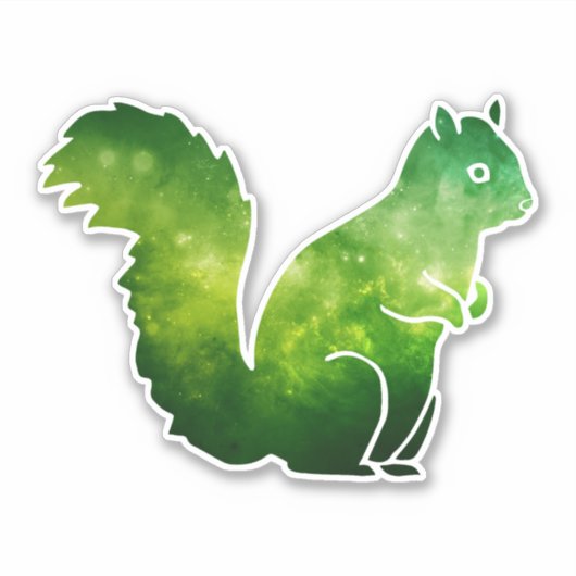Groene Ruimte Eekhoorn Sticker (Voorkant)