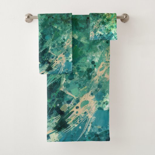 Groene ruis Abstract Bad Handdoek (Insitu)