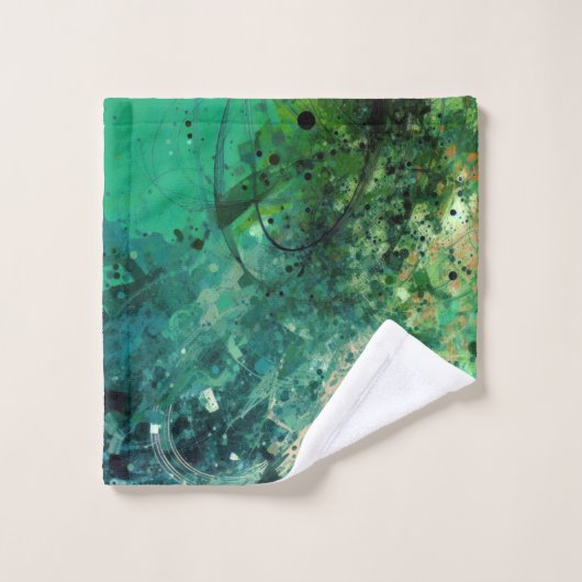 Groene ruis Abstract Bad Handdoek (Wasdoekje)