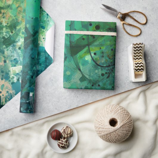 Groene ruis Abstract Cadeaupapier (Crafts)