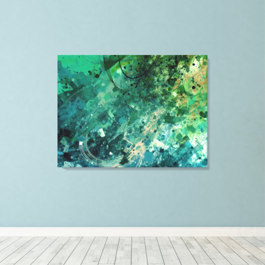Groene ruis Abstract Canvas Afdruk (Insitu (Houten vloer))