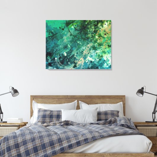 Groene ruis Abstract Canvas Afdruk (Insitu (Slaapkamer))