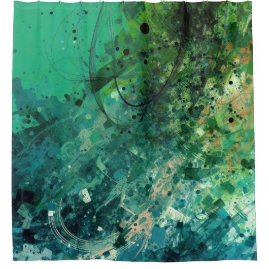 Groene ruis Abstract Douchegordijn (Voorkant)