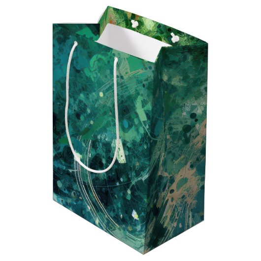Groene ruis Abstract Medium Cadeauzakje (Achterkant Gekanteld)