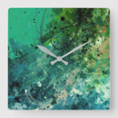 Groene ruis Abstract Vierkante Klok (Voorkant)