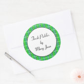 Groene ruit aangepaste inmaaksticker ronde sticker (Envelop)