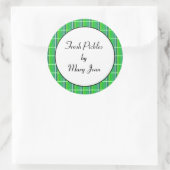 Groene ruit aangepaste inmaaksticker ronde sticker (Tas)