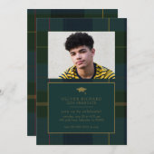 Groene ruit afstudeeraankondiging uitnodiging (Voorkant / Achterkant)