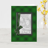 Groene ruit foto frame kaart (Gele Bloem)