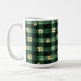 Groene ruit gouden shamrocks St. Patrick's Day Koffiemok