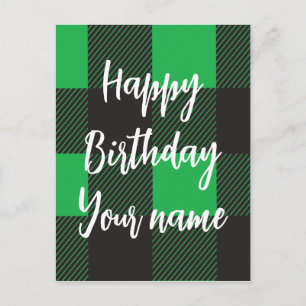 Groene ruit Happy Birthday  Briefkaart