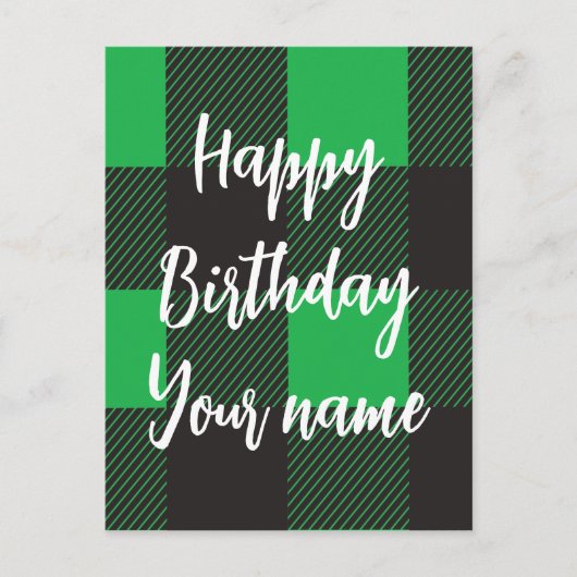 Groene ruit Happy Birthday  Briefkaart (Voorkant)