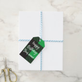 Groene ruit Happy Birthday Cadeaulabel (Met Touw)