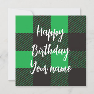 Groene ruit Happy Birthday Kaart
