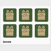 Groene ruit Kerst decoratief patroon -  Vierkante Sticker (Vel)