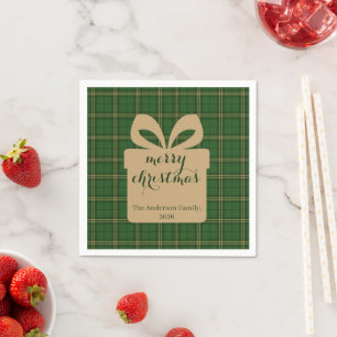 Groene ruit Kerst Festief Patroon - Servet