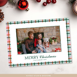 Groene ruit kerst foto kaart