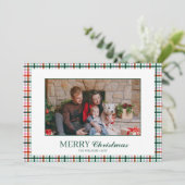 Groene ruit kerst foto kaart (Staand voorkant)