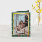 Groene ruit kerst wenskaart, gevouwen holida kaart (Gele Bloem)