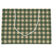 Groene ruit landelijke country groot cadeauzakje (Voorkant)