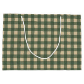 Groene ruit landelijke country groot cadeauzakje (Achterkant)