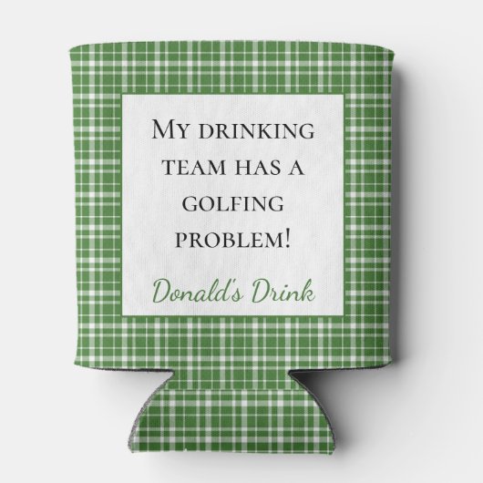 Groene ruit Mijn drinkteam heeft een golfprobleem Blikjeskoeler (Achterkant)