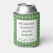 Groene ruit Mijn drinkteam heeft een golfprobleem Blikjeskoeler (Blikje Achterkant)