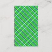 Groene ruit preppy bewerkbare visitekaartje (Achterkant)