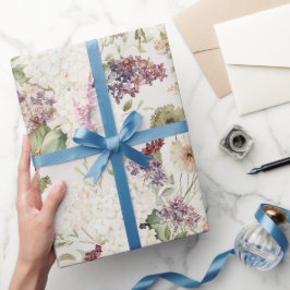 Groene ruit strepen bordeauxroom bloemen verjaarda cadeaupapier