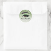Groene ruit zweeft ogen | make-up kunstenaar ronde sticker (Tas)