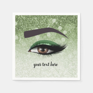 Groene ruit zweeft ogen make-up kunstenaar servetten