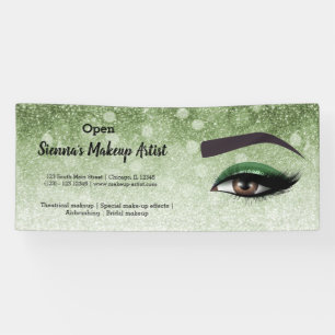 Groene ruit zweeft ogen make-up kunstenaar spandoek