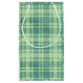Groene ruitjespapieren cadeautas (Achterkant)