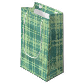 Groene ruitjespapieren cadeautas (Voorkant Gekanteld)