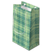 Groene ruitjespapieren cadeautas (Achterkant Gekanteld)
