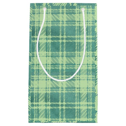 Groene ruitjespapieren cadeautas (Voorkant)
