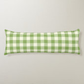 Groene ruitpatroon bodykussen lichaamskussen (Voorkant)