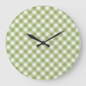 Groene ruitpatroon wandklok (Voorkant)