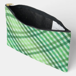 Groene ruitprint cosmetische tas