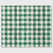 Groene ruitstrepen Kerstmis Cadeaupapier (Vlak)