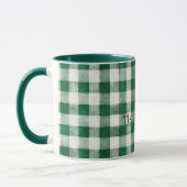 Groene ruitstrepen Kerstmis Mok (Links)