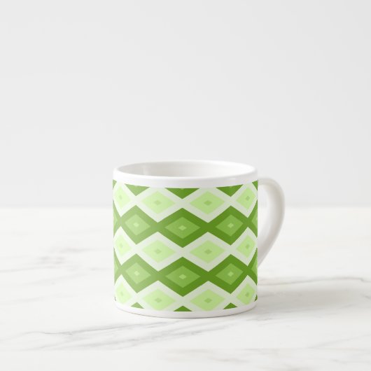 Groene ruitvormig patroon van Chartreuse Espresso Kop (Voorkant rechts)