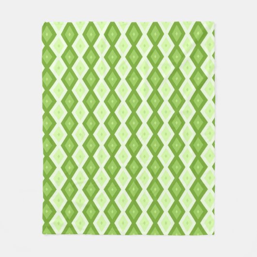 Groene ruitvormig patroon van Chartreuse Fleece Deken (Voorkant)