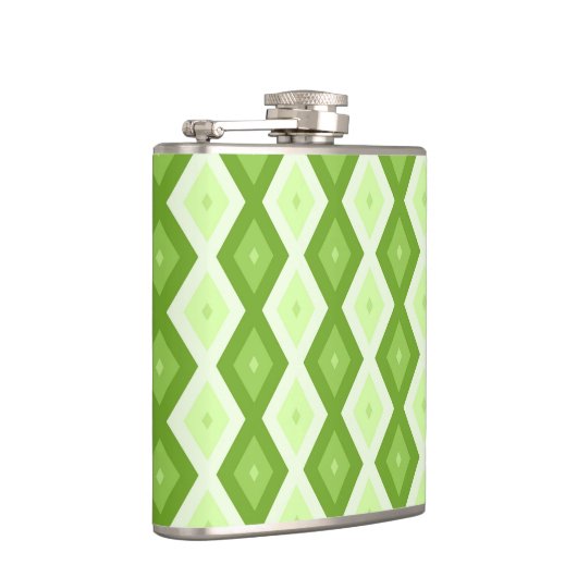 Groene ruitvormig patroon van Chartreuse Heupfles (Rechts)