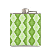 Groene ruitvormig patroon van Chartreuse Heupfles (Achterkant)