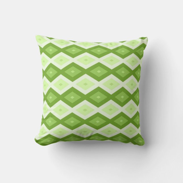 Groene ruitvormig patroon van Chartreuse Kussen (Voorkant)