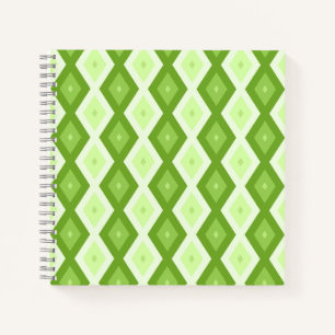 Groene ruitvormig patroon van Chartreuse Notitieboek