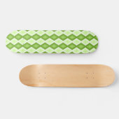 Groene ruitvormig patroon van Chartreuse Persoonlijk Skateboard (Horizontaal)