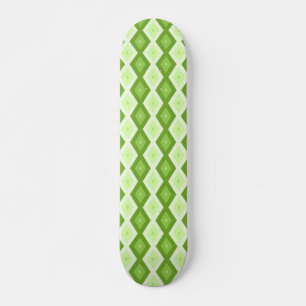 Groene ruitvormig patroon van Chartreuse Persoonlijk Skateboard